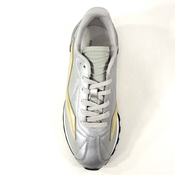 VOILE BLANCHE 🇮🇹 WOMEN'S SILVER LEATHER FASHION COMFORT SNEAKERS - Picture 6 of 8